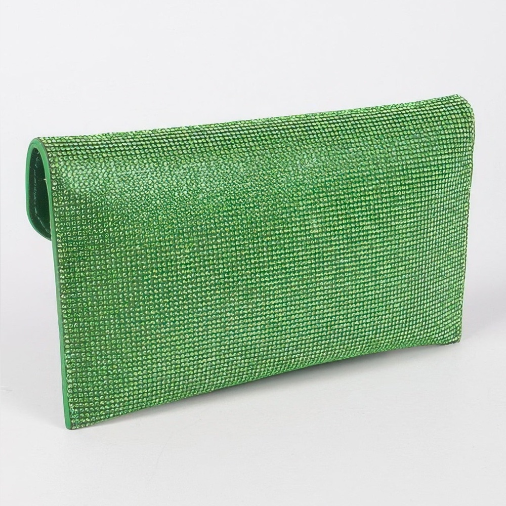 Full Rhinestone Envelope Chain Clutch - Picture 3 of 6